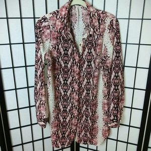 BCBG Maxazria Snake Print Tunic SZ M